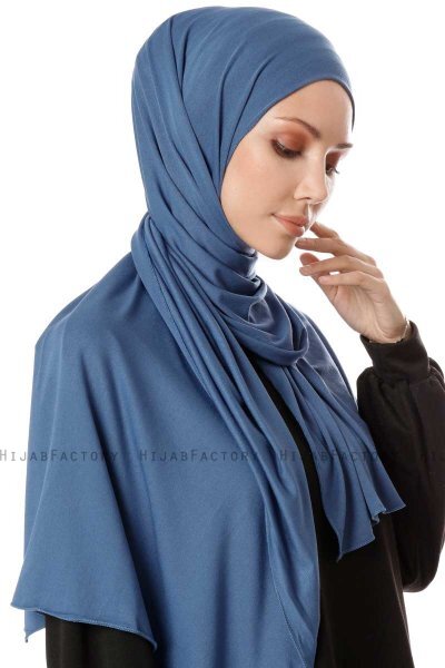 Hande - Hijab Di Cotone Indaco - Gülsoy