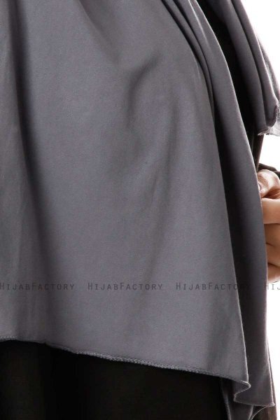 Hande - Hijab Di Cotone Grigio Scuro - Gülsoy