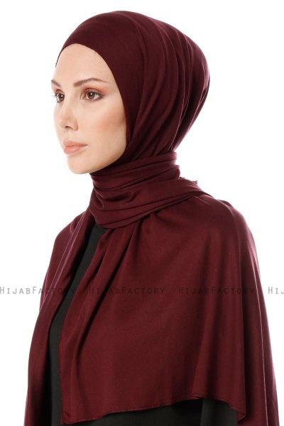 Hande - Hijab Di Cotone Viola Scuro - Gülsoy