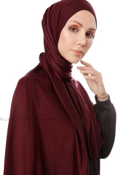 Hande - Hijab Di Cotone Viola Scuro - Gülsoy