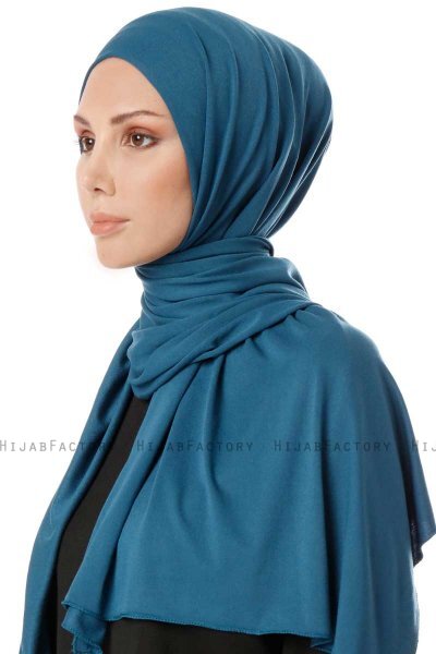 Hande - Hijab Di Cotone Blu Petrolio - Gülsoy