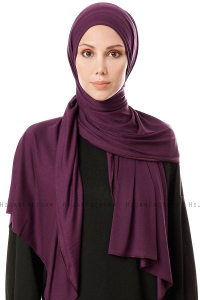 Hande - Hijab Di Cotone Prugna - Gülsoy