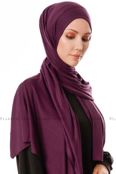 Hande - Hijab Di Cotone Prugna - Gülsoy