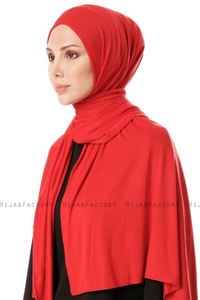 Hande - Hijab Di Cotone Rosso - Gülsoy