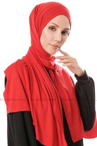 Hande - Hijab Di Cotone Rosso - Gülsoy