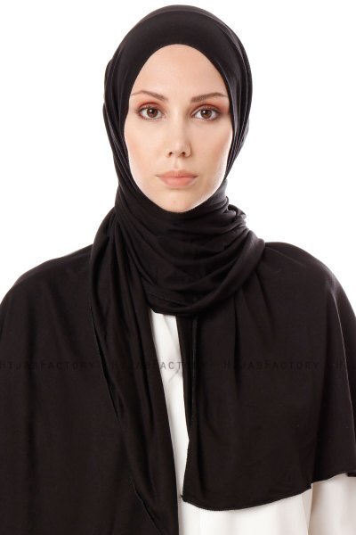 Hande - Hijab Di Cotone Nero - Gülsoy