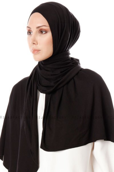 Hande - Hijab Di Cotone Nero - Gülsoy