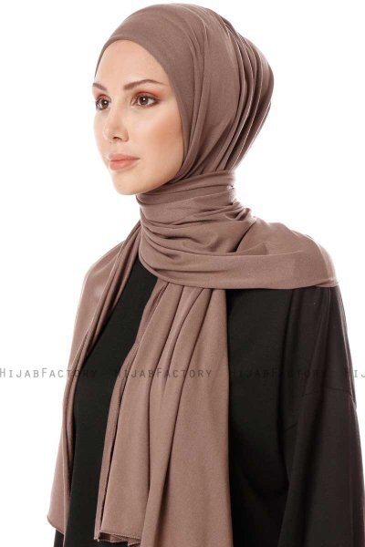 Hande - Hijab Di Cotone Taupe - Gülsoy