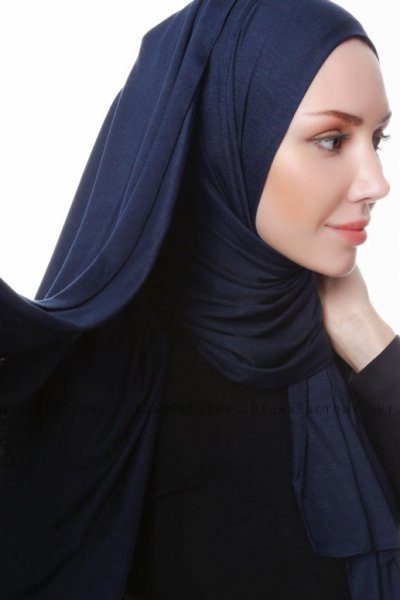 Hanfendy - Hijab Pratico One Piece Blu Navy