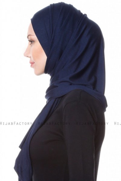 Hanfendy - Hijab Pratico One Piece Blu Navy