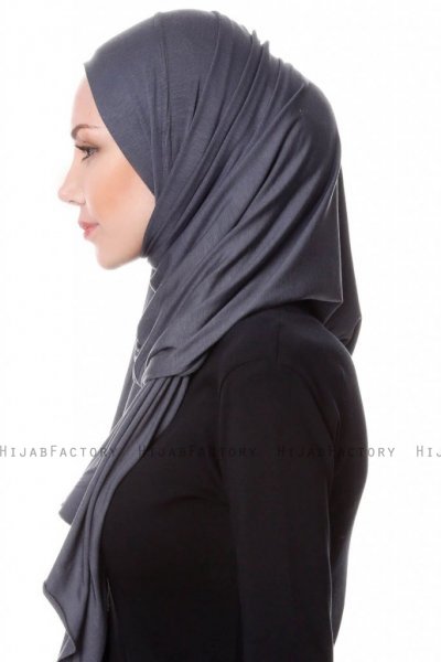 Hanfendy Mörkgrå Praktisk One Piece Hijab Sjal 201727c