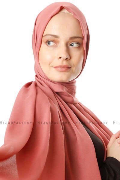 Hazal - Hijab Crepe Rosso Mattone - Ecardin