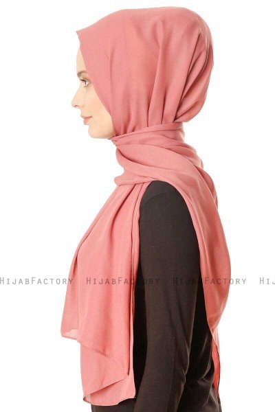 Hazal - Hijab Crepe Rosso Mattone - Ecardin