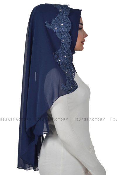 Helena - Hijab Pratico Blu Navy - Ayse Turban