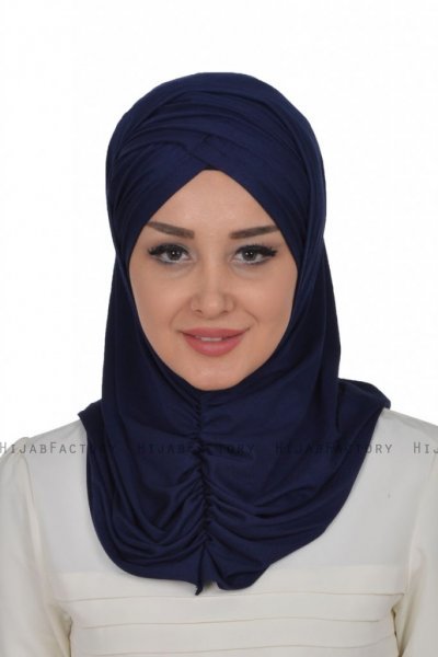 Hilda - Hijab Di Cotone Blu Navy