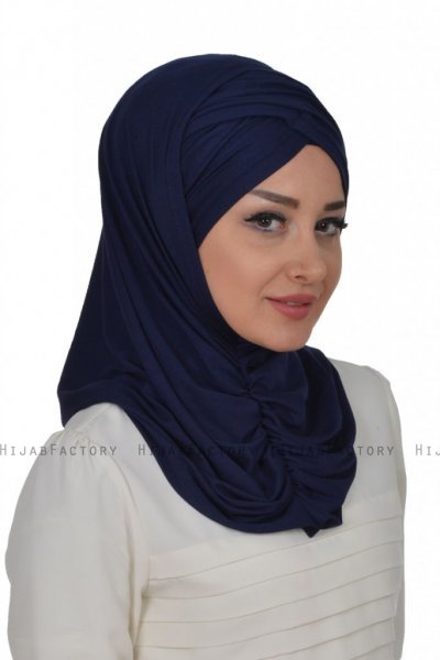 Hilda - Hijab Di Cotone Blu Navy