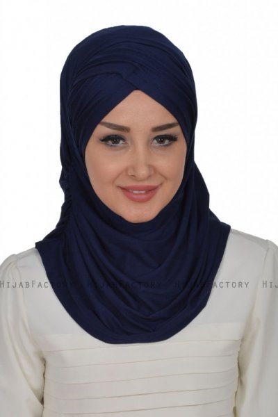 Hilda - Hijab Di Cotone Blu Navy
