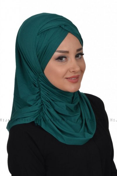 Hilda - Hijab Di Cotone Verde Scuro