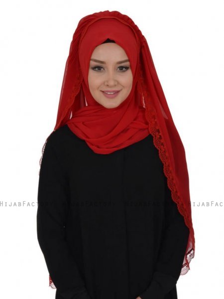 Ida Röd Praktisk Hijab Ayse Turban 328506a