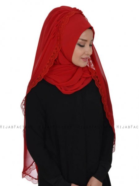 Ida Röd Praktisk Hijab Ayse Turban 328506d