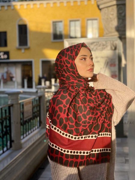 Iza - Hijab Fantasia Di Cotone Bordò - Mirach
