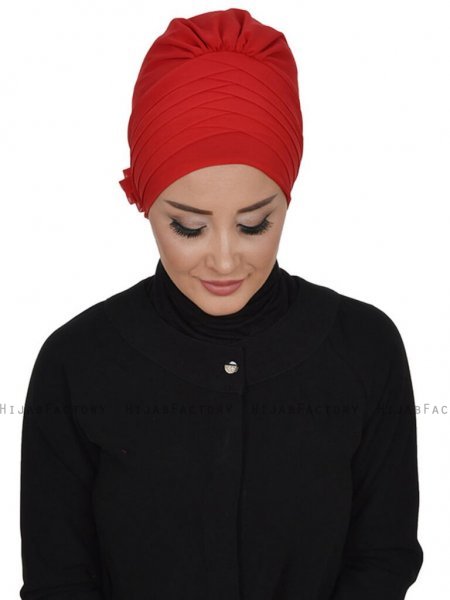 Jane Röd Chiffon Turban Ayse Turban 325909d