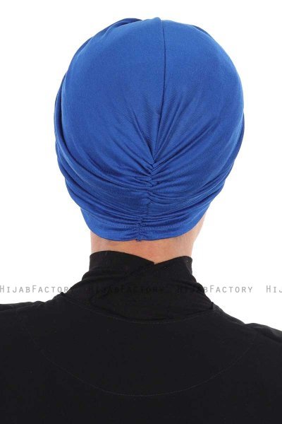 Jill - Turbante Di Cotone Blu - Ayse Turban