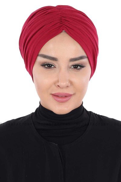 Jill - Turbante Di Cotone Bordò - Ayse Turban
