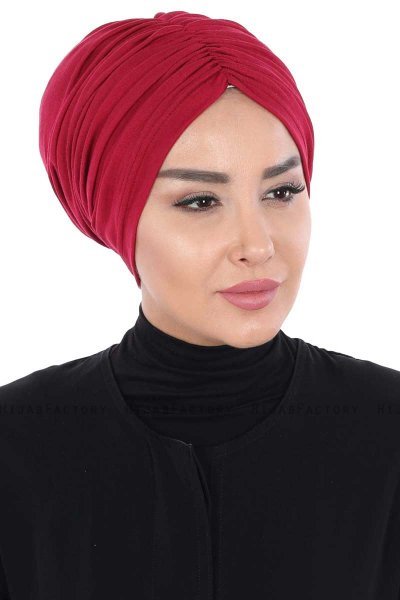 Jill - Turbante Di Cotone Bordò - Ayse Turban