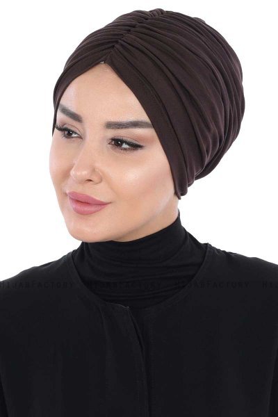 Jill - Turbante Di Cotone Marrone - Ayse Turban