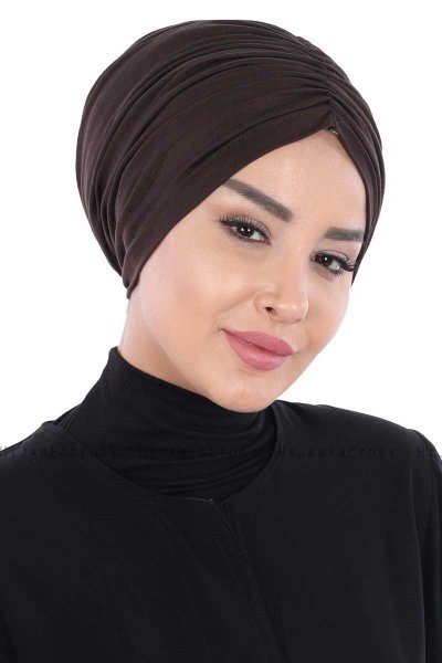 Jill - Turbante Di Cotone Marrone - Ayse Turban