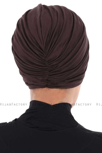 Jill - Turbante Di Cotone Marrone - Ayse Turban
