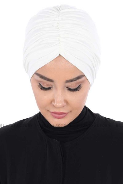 Jill - Turbante Di Cotone Bianco Sporco - Ayse Turban