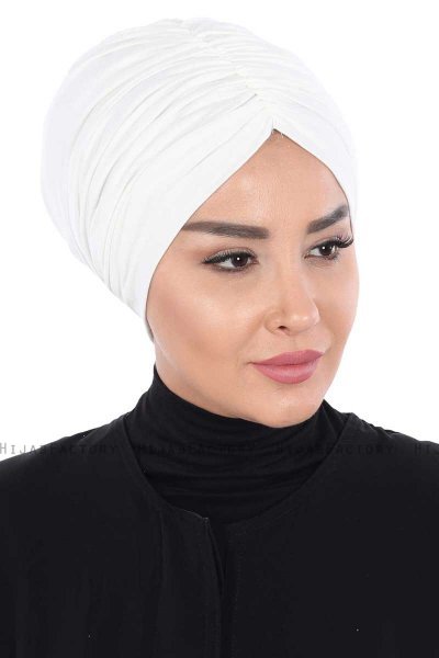 Jill - Turbante Di Cotone Bianco Sporco - Ayse Turban