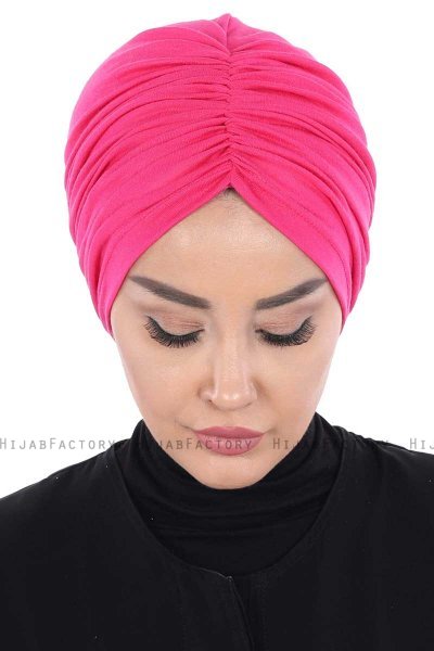 Jill - Turbante Di Cotone Fucsia - Ayse Turban