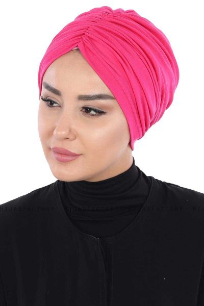 Jill - Turbante Di Cotone Fucsia - Ayse Turban