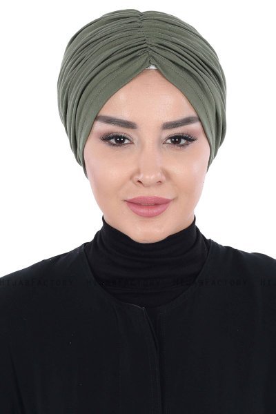 Jill - Turbante Di Cotone Cachi - Ayse Turban