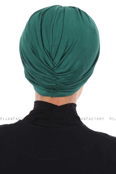 Jill - Turbante Di Cotone Verde Scuro - Ayse Turban