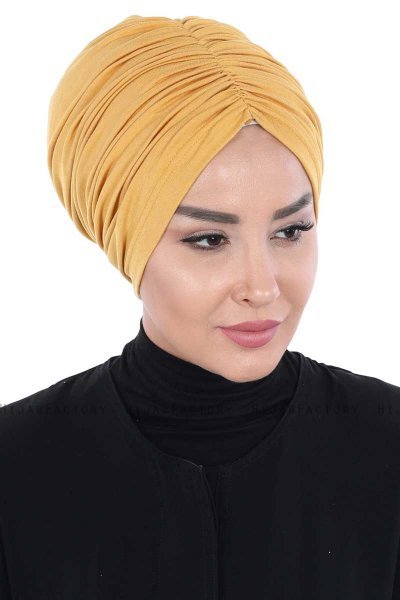 Jill - Turbante Di Cotone Mostarda - Ayse Turban