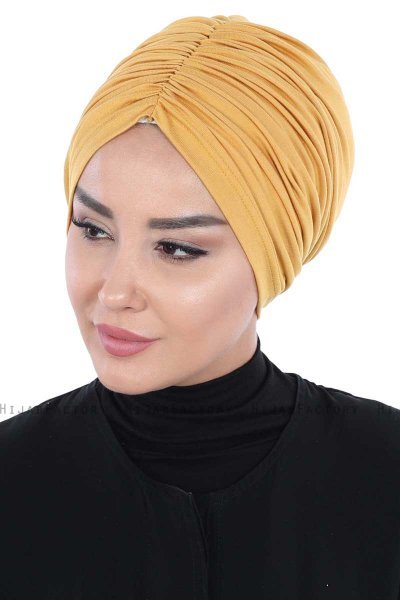 Jill - Turbante Di Cotone Mostarda - Ayse Turban
