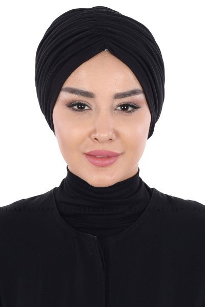 Jill - Turbante Di Cotone Nero - Ayse Turban