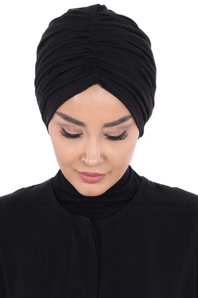 Jill - Turbante Di Cotone Nero - Ayse Turban