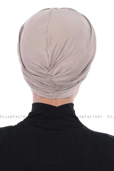 Jill - Turbante Di Cotone Taupe - Ayse Turban