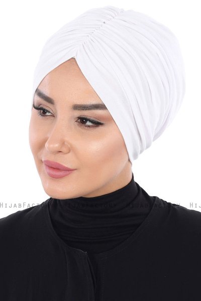 Jill - Turbante Di Cotone Bianca - Ayse Turban