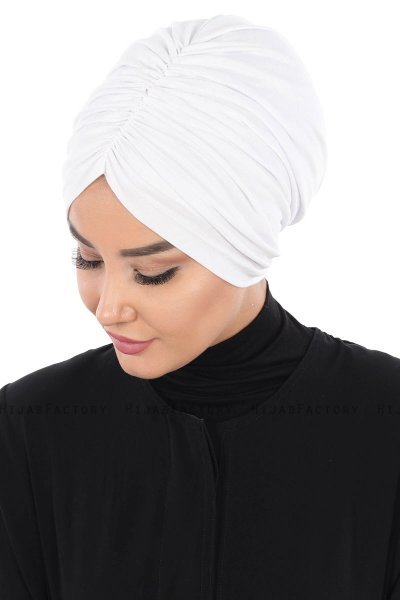 Jill - Turbante Di Cotone Bianca - Ayse Turban