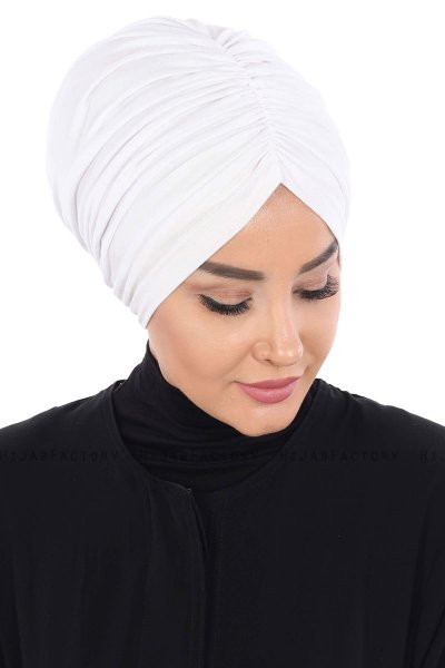 Jill - Turbante Di Cotone Bianca - Ayse Turban