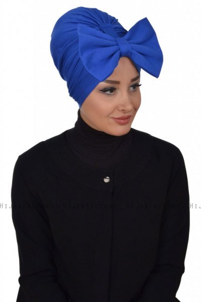 Julia - Turbante Di Cotone Blu - Ayse Turban