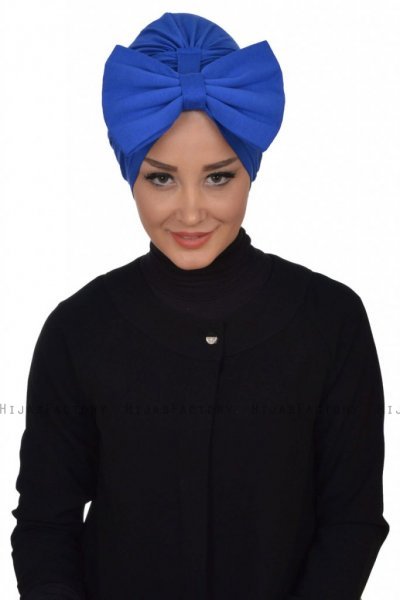 Julia - Turbante Di Cotone Blu - Ayse Turban