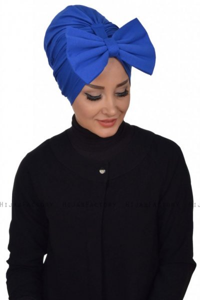 Julia - Turbante Di Cotone Blu - Ayse Turban