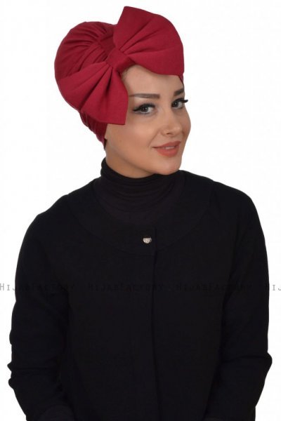 Julia - Turbante Di Cotone Bordò - Ayse Turban
